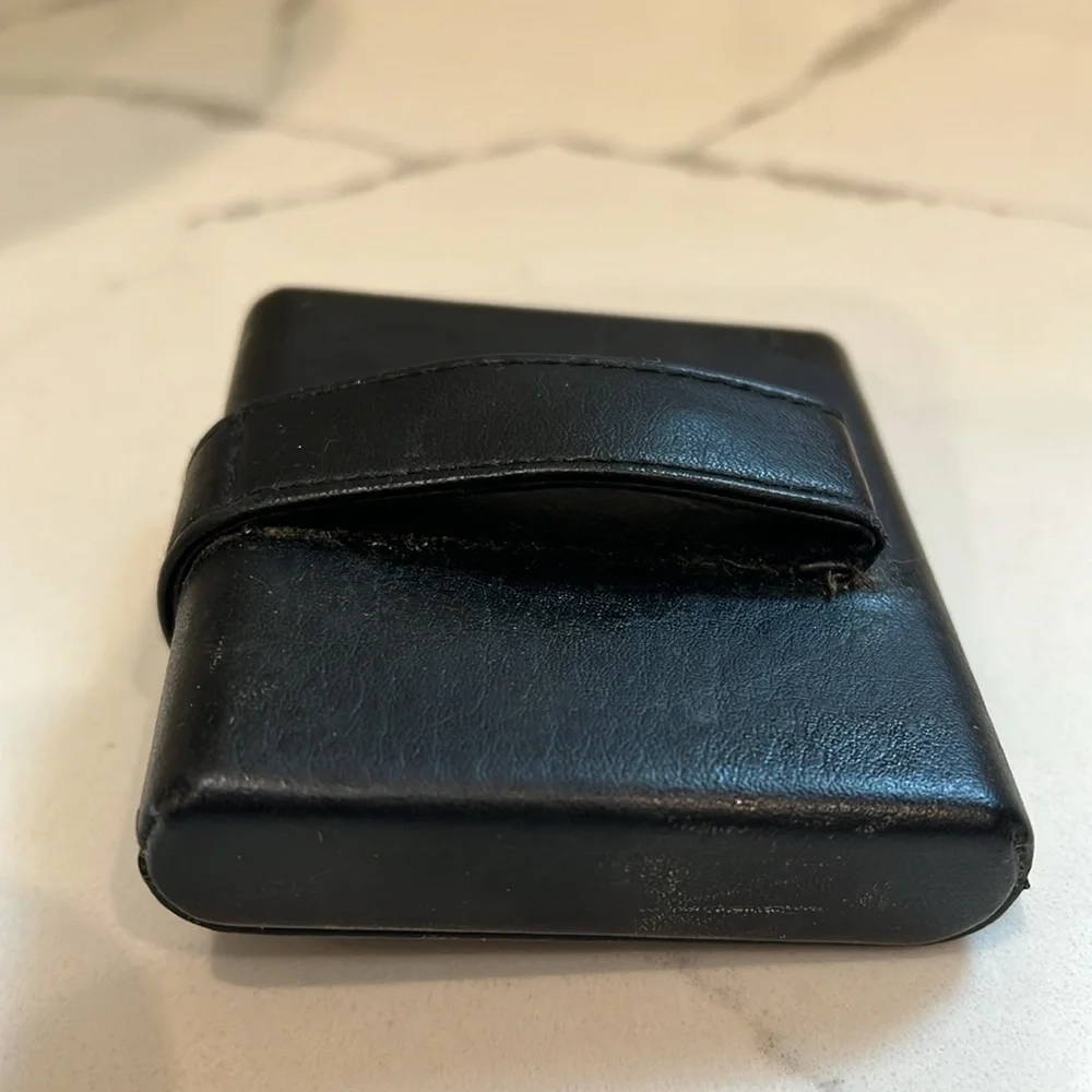 Nu-Clip Custom Clip-On Sunglasses in Denim in Belt Loop Hard Snap Leather Case